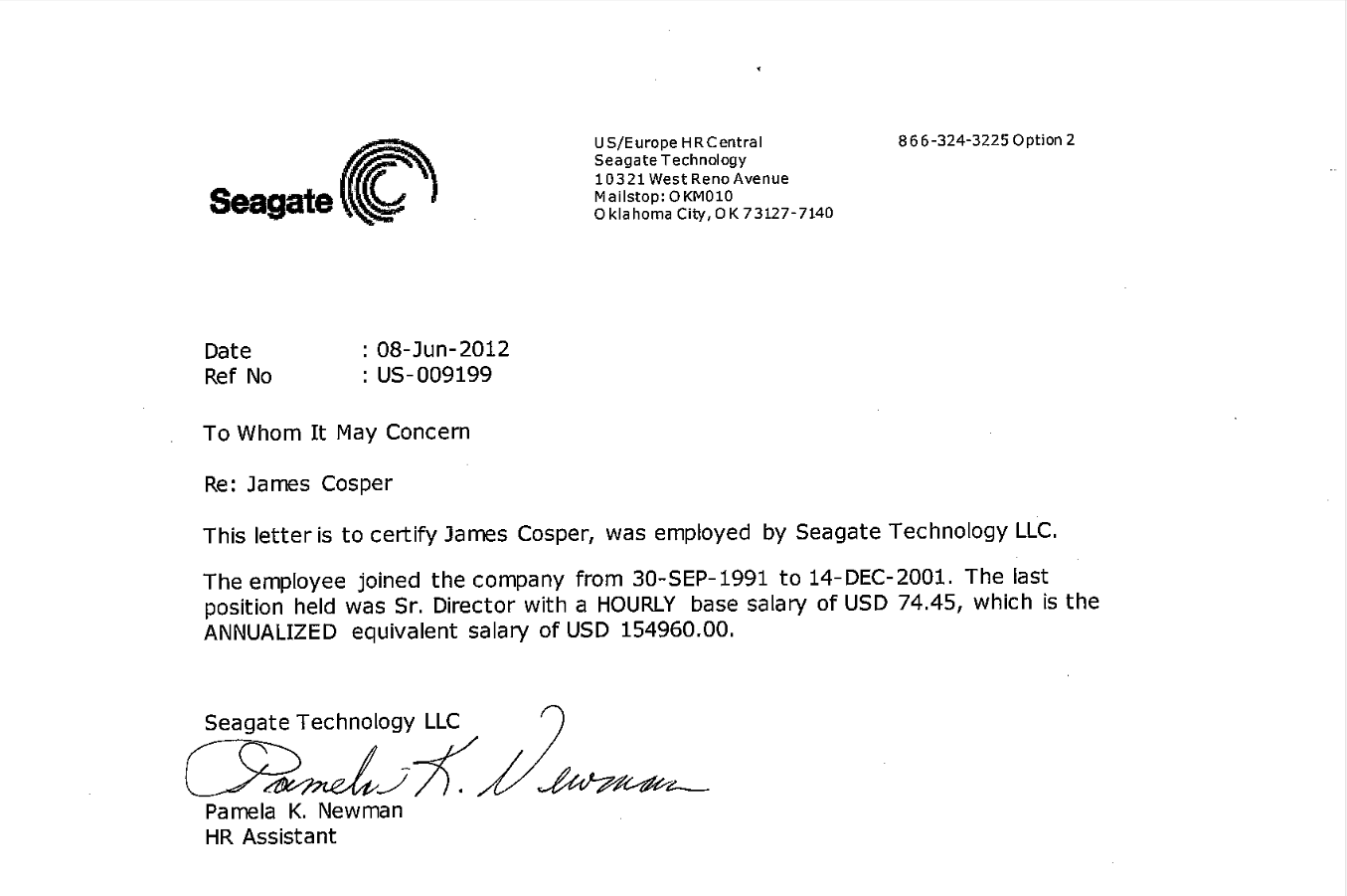 Employment Verification Letter